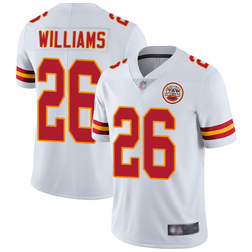 Men Kansas City Chiefs #26 Williams Damien White Vapor Untouchable Limited Player Football Nike NFL Jersey